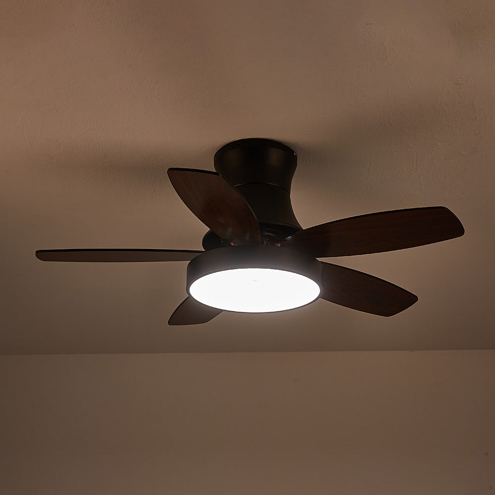 Acrylic Minimalism LED Bedroom Ceiling Fan With Light