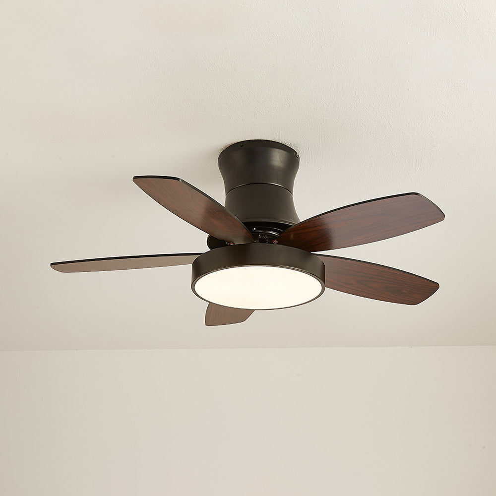 Acrylic Minimalism LED Bedroom Ceiling Fan With Light
