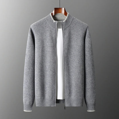 Heren Cashmere Vest met Rits – Warm & Elegant