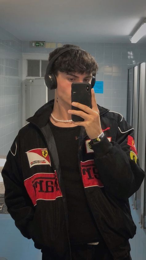 Retro Racejack voor Heren met Ferrari-Stijl Look