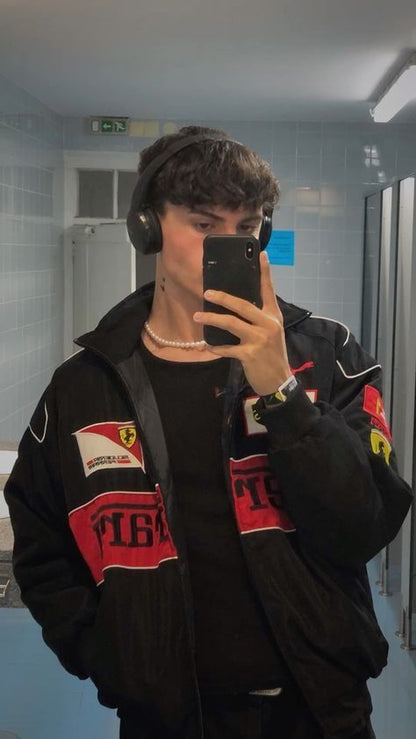 Retro Racejack voor Heren met Ferrari-Stijl Look