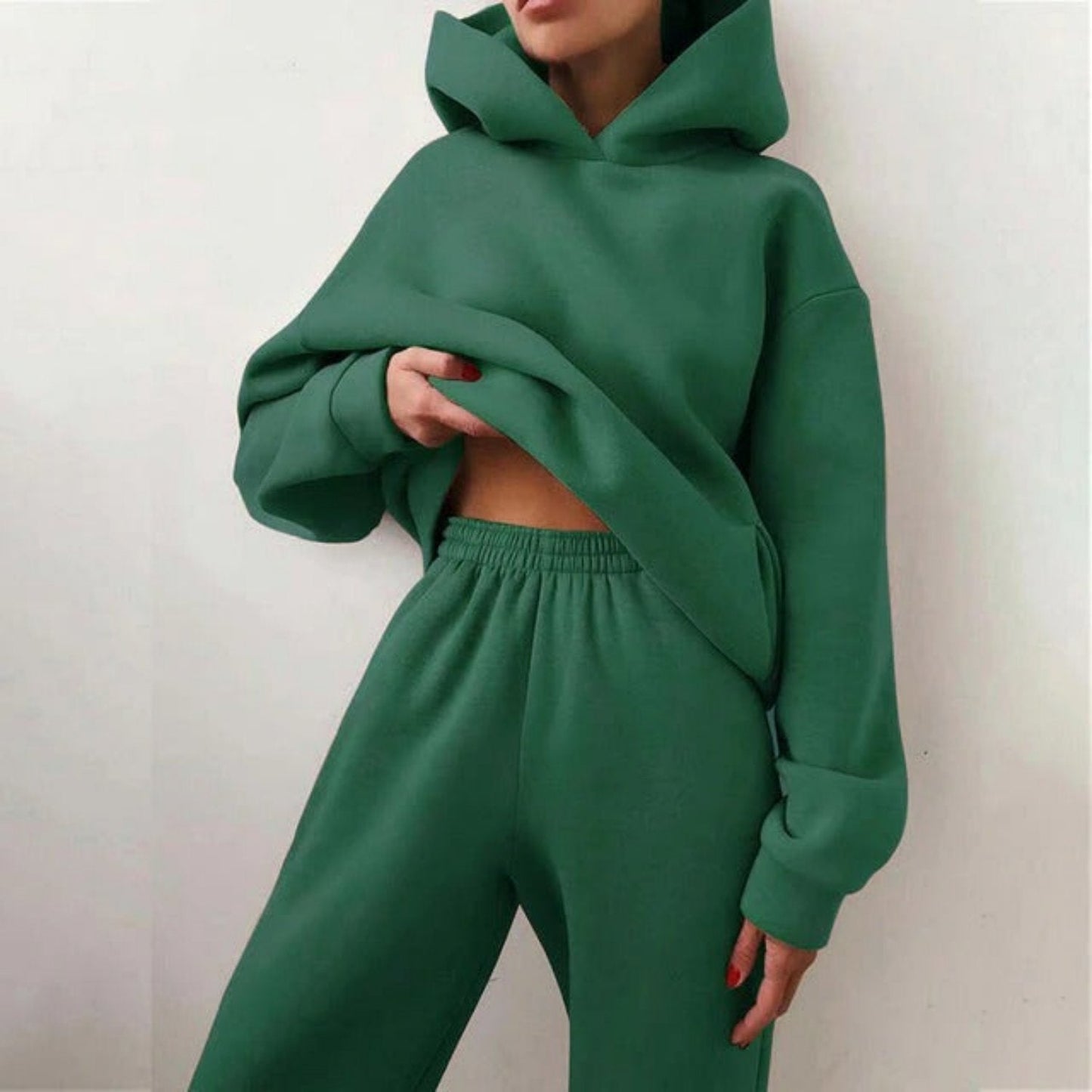 Freizeit Damen Winterset mit Kapuzenpullover und Hose – Warm & Bequem