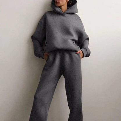 Freizeit Damen Winterset mit Kapuzenpullover und Hose – Warm & Bequem