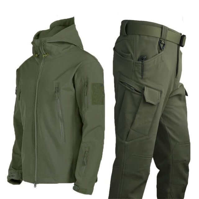 Heren Outdoor Set – Softshell Jas & Cargo Broek voor Herfst en Winter