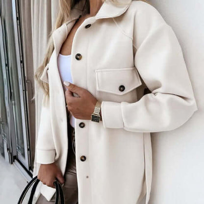 Casual Damesjas met Vintage Look en Warme Losse Pasvorm