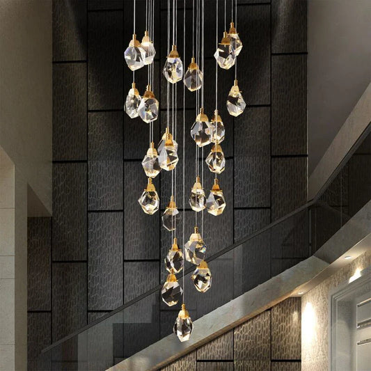 Twilight Chandelier – Elegant LED Pendant Light with Crystal Shade | Energy-Efficient, Perfect for Living & Dining Rooms
