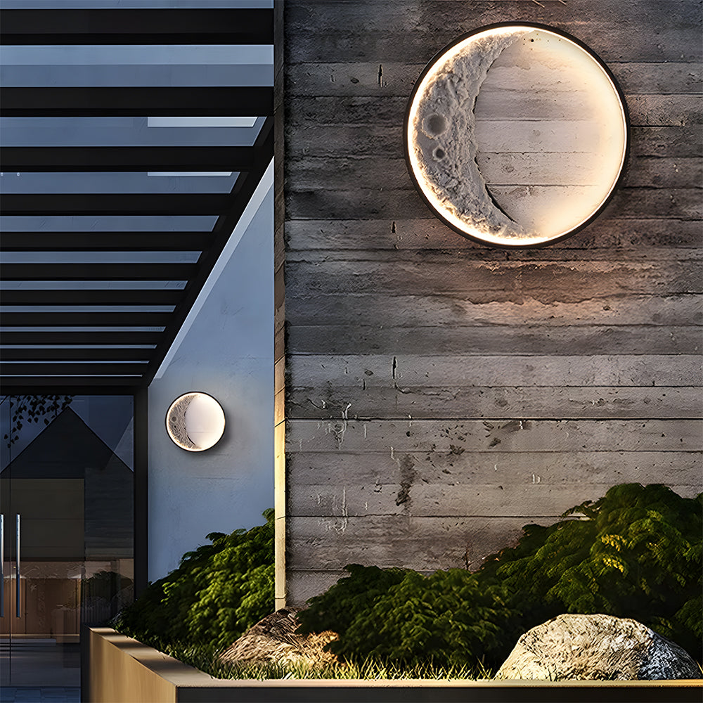 Art Decor Moon Shaped Waterproof Outdoor LED Wall Lights IP65