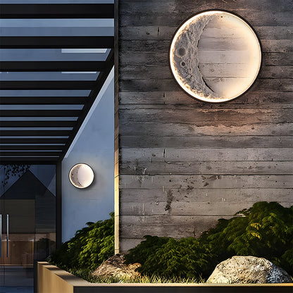 Art Decor Moon Shaped Waterproof Outdoor LED Wall Lights IP65