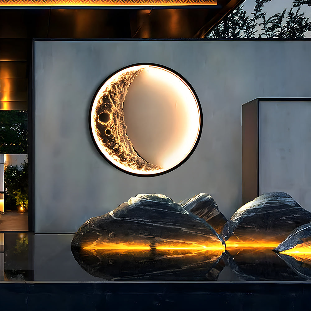 Art Decor Moon Shaped Waterproof Outdoor LED Wall Lights IP65