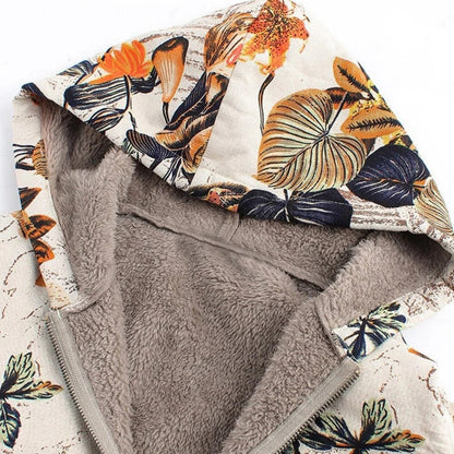 Warme Damesjas met Bloemenprint – Casual & Comfortabel voor Herfst/Winter