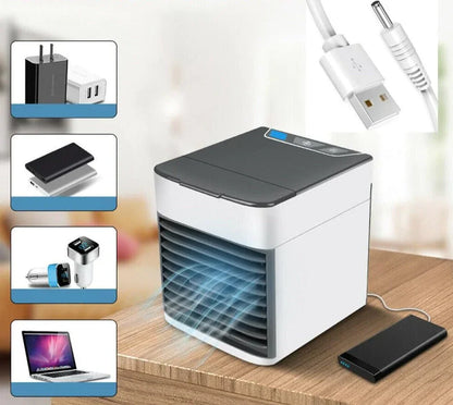 Draagbare Mini Airconditioner – Koelt, Bevochtigt en Zuivert – 3-in-1 USB Luchtkoeler
