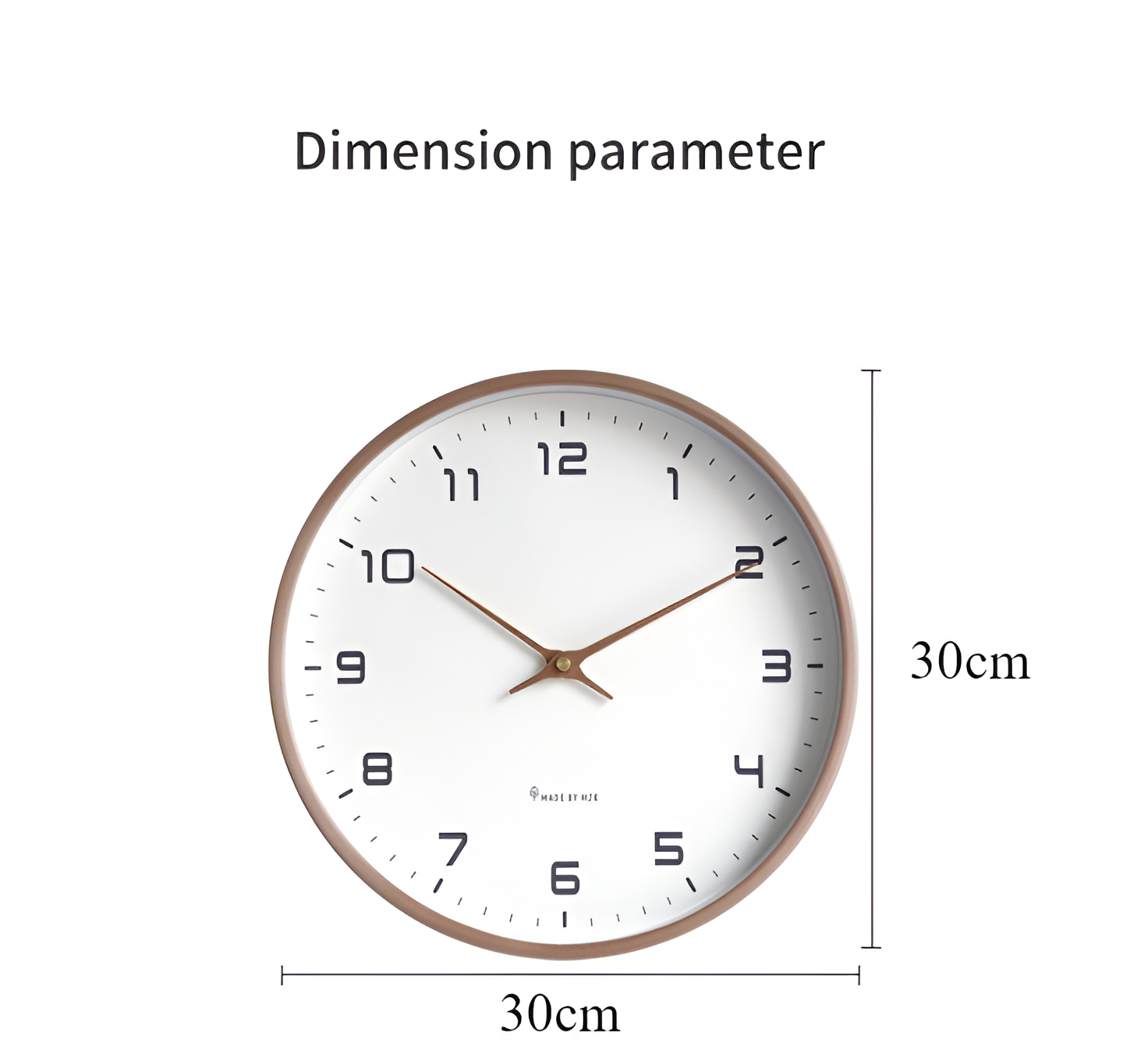 EleQuartz Klok - Ronde Wanduhr - Scandinavische Houten Wanduhr