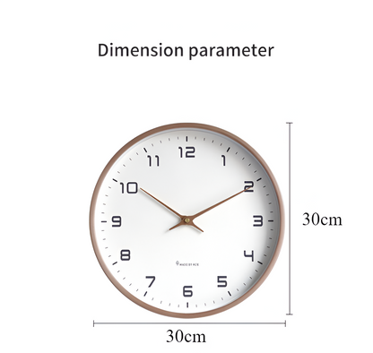 EleQuartz Klok - Ronde Wanduhr - Scandinavische Houten Wanduhr