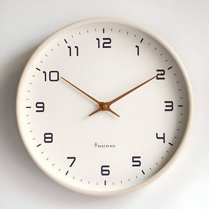 EleQuartz Klok - Ronde Wanduhr - Scandinavische Houten Wanduhr