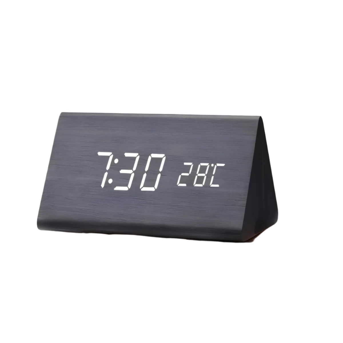WakeyCue – Moderne digitale LED wekker van hout – Met alarm, temperatuur- en datumweergave