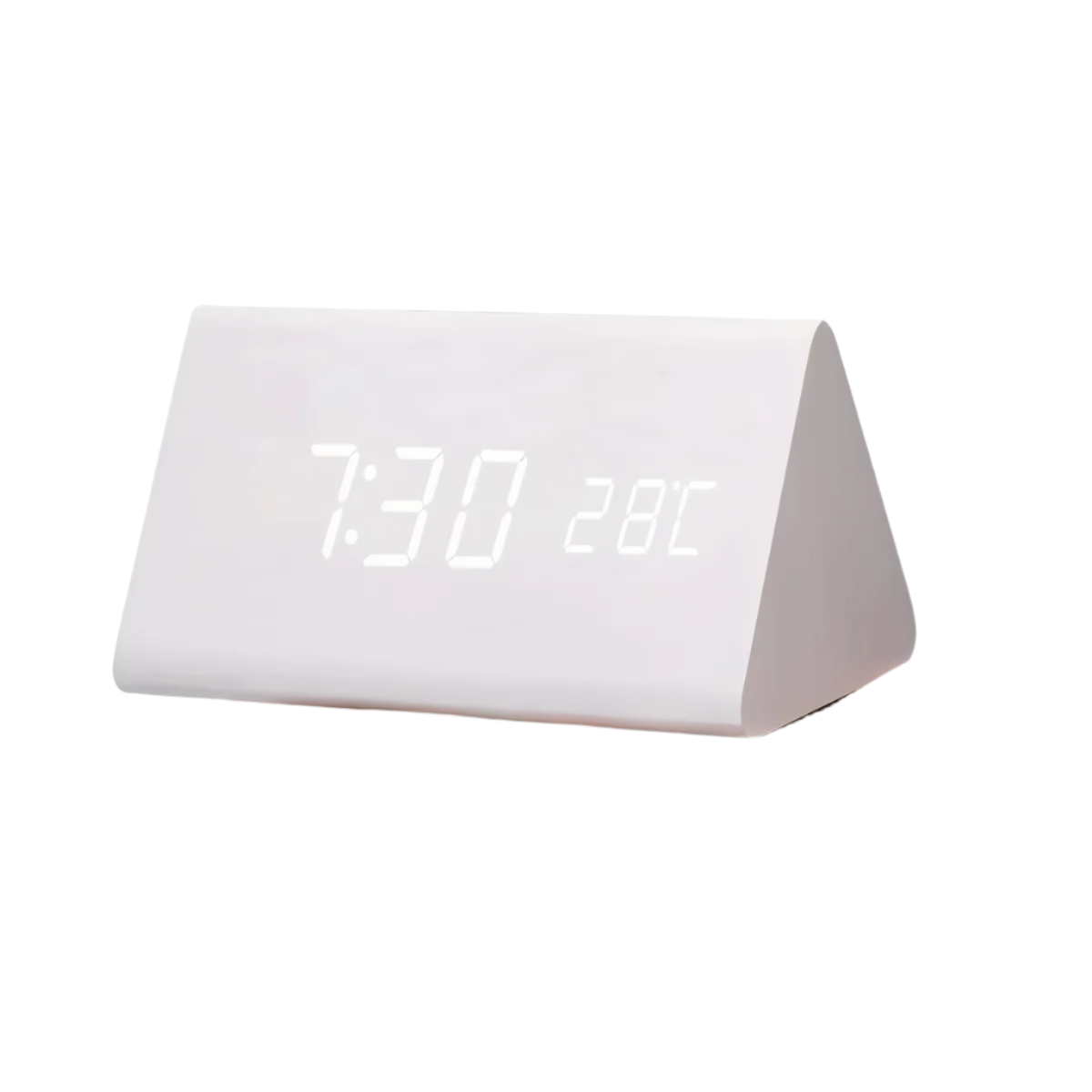 WakeyCue – Moderne digitale LED wekker van hout – Met alarm, temperatuur- en datumweergave