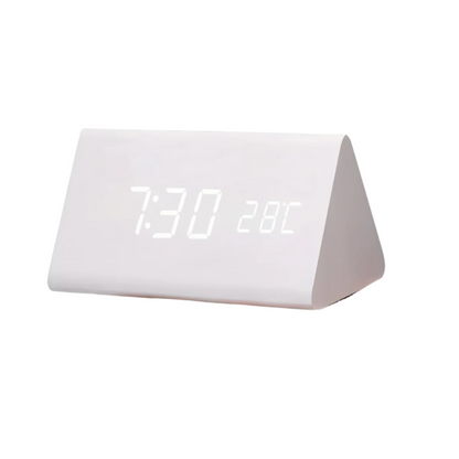 WakeyCue – Moderne digitale LED wekker van hout – Met alarm, temperatuur- en datumweergave