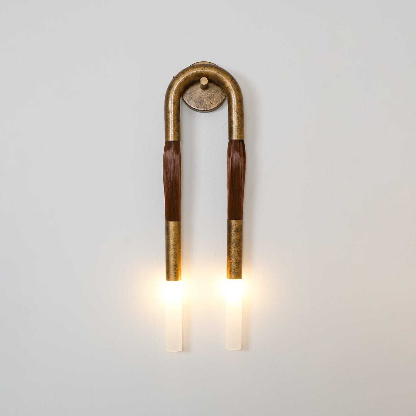 Horsehair Wandlamp – Elegante Wandverlichting met Kwast van Ijzer en Glas