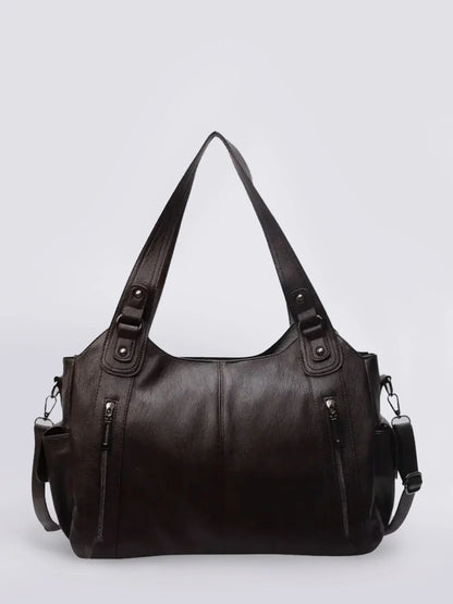 Julissa – Klassieke Leren Schoudertas met Ritsdetails voor Dames