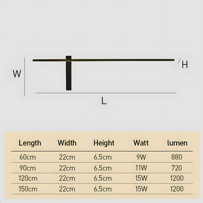 IP54 Modern Long Strip Entrance Black Outdoor LED Wall Lights