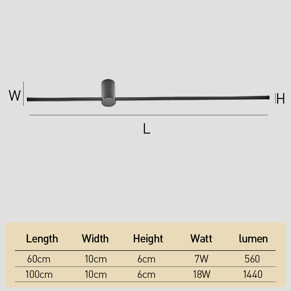 IP66 Modern Long Acrylic Black Outdoor LED Wall Lights