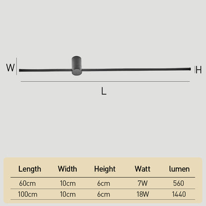 IP66 Modern Long Acrylic Black Outdoor LED Wall Lights