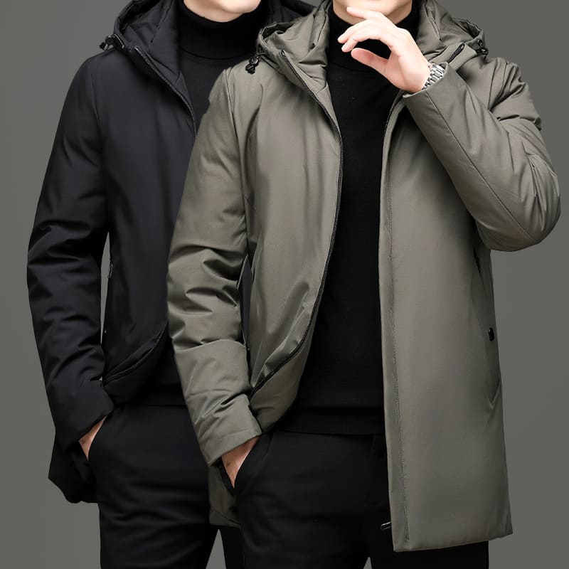 Heren Longline Parka met Meerdere Zakken - Warm en Modern