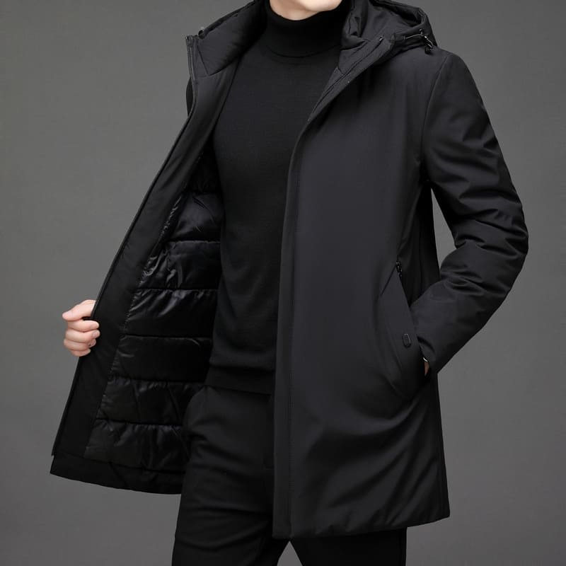 Heren Longline Parka met Meerdere Zakken - Warm en Modern