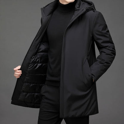 Heren Longline Parka met Meerdere Zakken - Warm en Modern