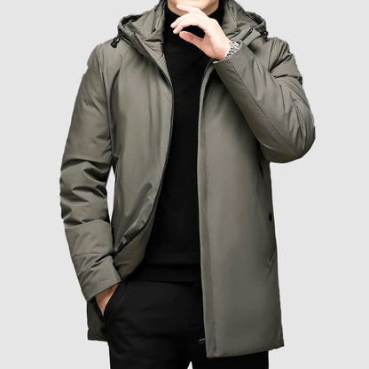 Heren Longline Parka met Meerdere Zakken - Warm en Modern