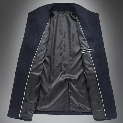 Heren Wol Overjas – Slim Fit Enkelsluiting met Reverskraag – Klassieke Winterjas