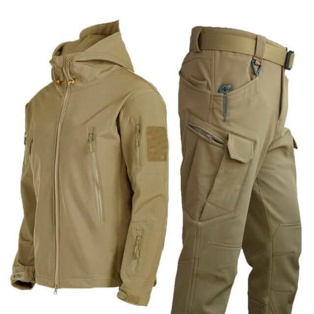 Heren Outdoor Set – Softshell Jas & Cargo Broek voor Herfst en Winter
