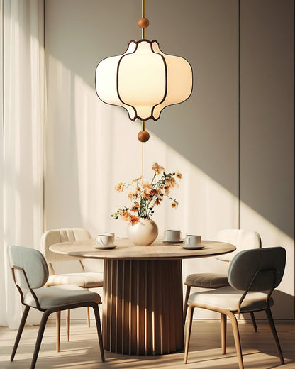 Lantaarn Hanglamp van Stof – Moderne Sculpturale Plafondlamp