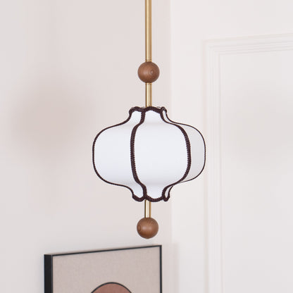 Lantaarn Hanglamp van Stof – Moderne Sculpturale Plafondlamp