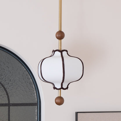 Lantaarn Hanglamp van Stof – Moderne Sculpturale Plafondlamp