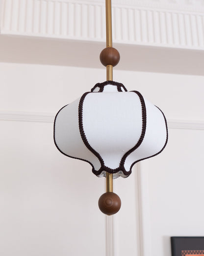 Lantaarn Hanglamp van Stof – Moderne Sculpturale Plafondlamp