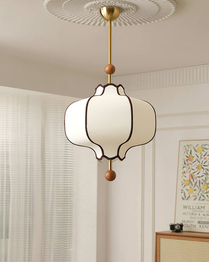 Lantaarn Hanglamp van Stof – Moderne Sculpturale Plafondlamp