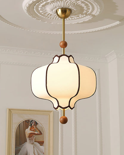 Lantaarn Hanglamp van Stof – Moderne Sculpturale Plafondlamp