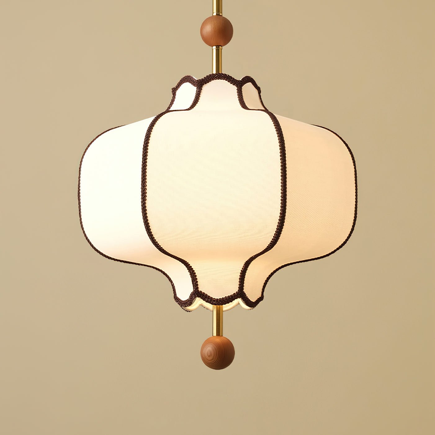 Lantaarn Hanglamp van Stof – Moderne Sculpturale Plafondlamp