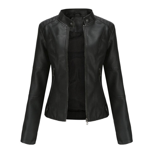 Slim fit bikerjack voor dames – Elegant kunstleer met moderne pasvorm
