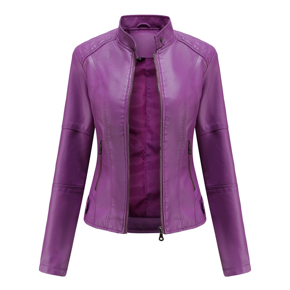 Slim fit bikerjack voor dames – Elegant kunstleer met moderne pasvorm