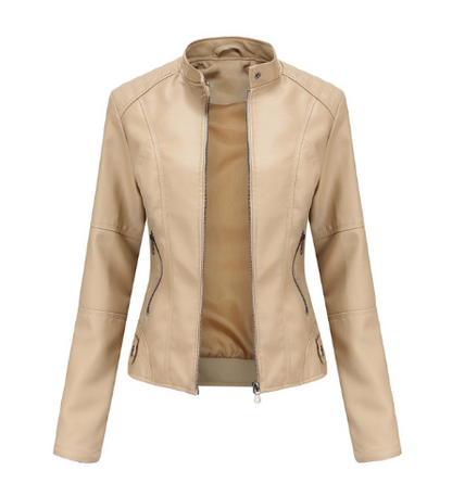 Slim fit bikerjack voor dames – Elegant kunstleer met moderne pasvorm