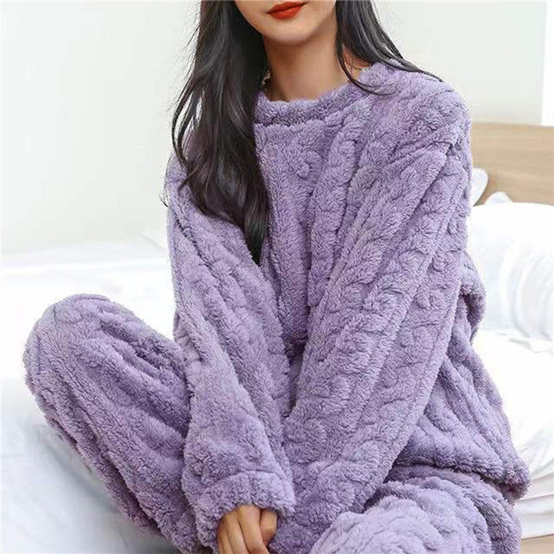 Damen Fleece Pyjama Set – Weich, Warm und Atmungsaktiv