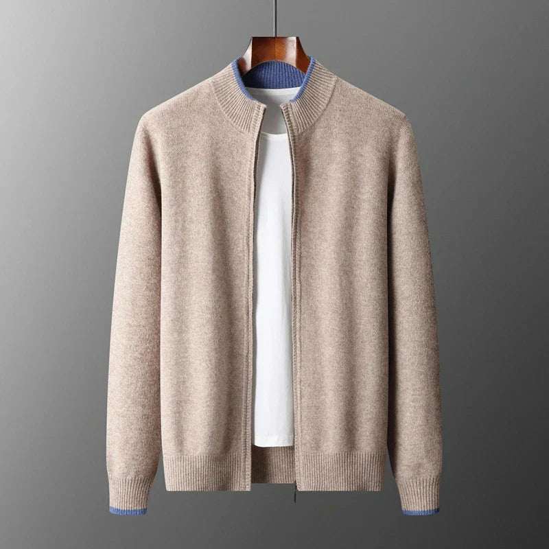 Heren Cashmere Vest met Rits – Warm & Elegant
