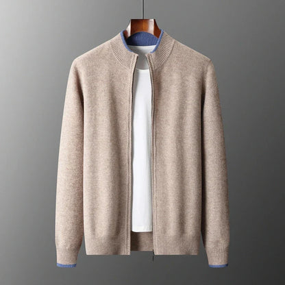 Heren Cashmere Vest met Rits – Warm & Elegant