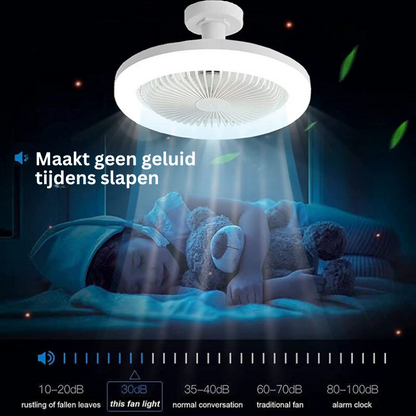 Deckenventilator mit Licht – Passt in jede Lampenfassung + Fernbedienung