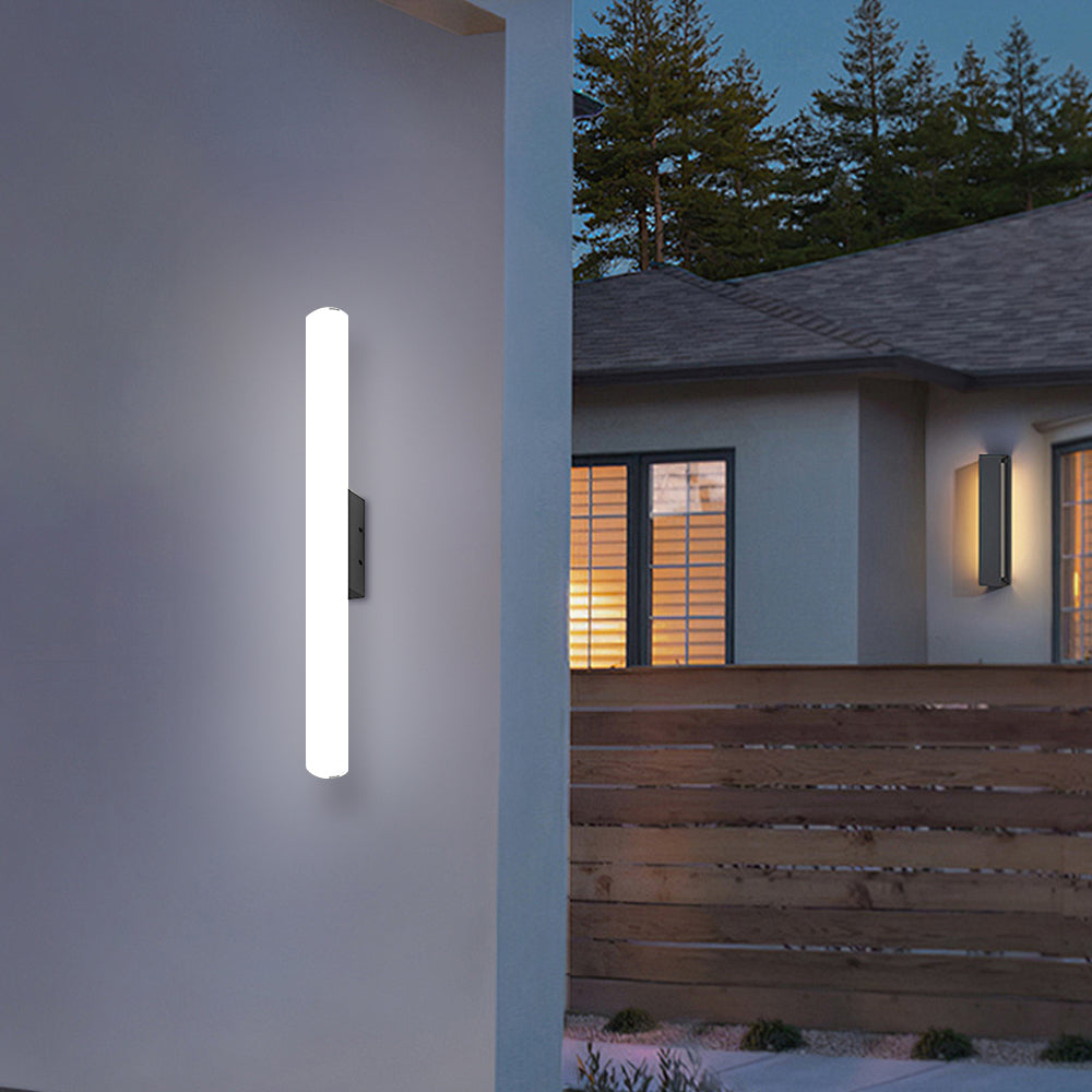 Minimalistische weiße LED-Außenwandlampe – schlankes Design & wetterfest (IP65)