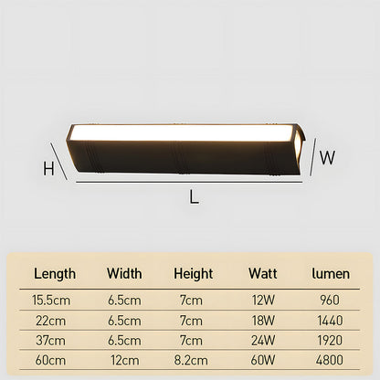 Moderne wasserdichte LED Außenwandleuchte – IP65, Aluminium & Acryl, wetterbeständiges Design für Garten oder Fassade