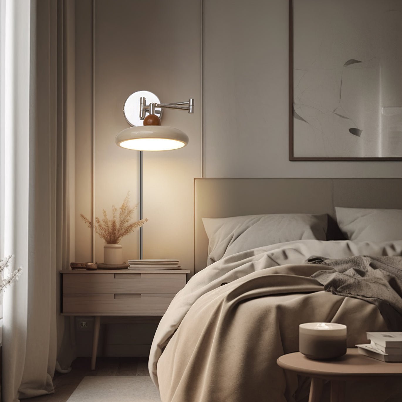 Myna – Wandlamp met Stekker | 20 cm Rond Design met LED