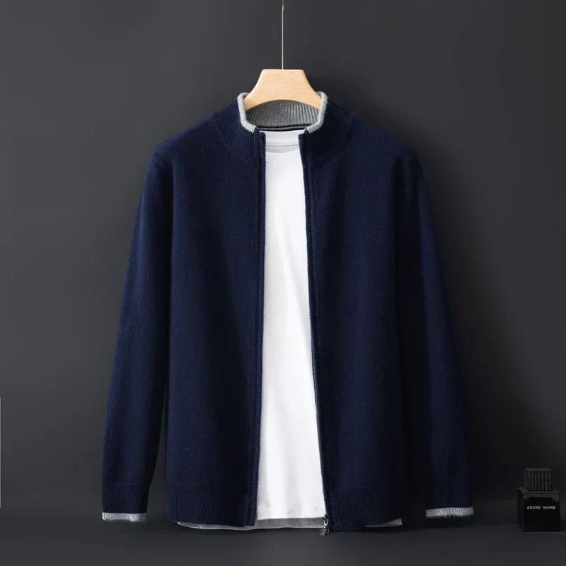 Heren Cashmere Vest met Rits – Warm & Elegant